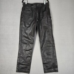 Xelement Leather Pants Mens 32x31 Black Biker Motorcycle Rock Grunge Steampunk